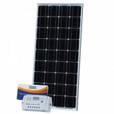 Solar panel with controller on a white background