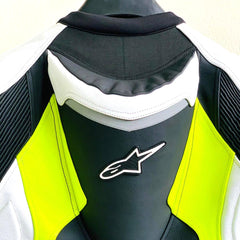 Damoto Celer Motorbike Leather Motorcycle Jacket Black/Yellow/White