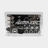 Simagic Haptic Control Box by Trak Racer UK, CNC aluminum pedal accessory with haptic feedback module for racing simulations