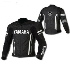 DAJ 0232 Yamaha black Motorbike Riding Leather Racing Jacket