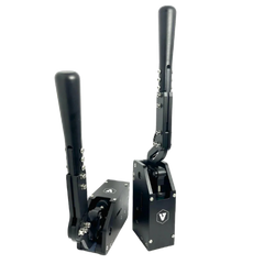 Trak Racer UK VNM Rally and Drift Handbrake V1.5, shifter and handbrake for racing simulators, with detailed metal construction and mounting.