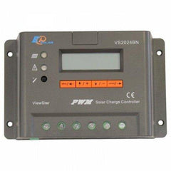 20A 12V/24V solar charge controller with LCD display, adjustable charging settings and energy statistics
