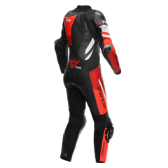 MISANO 3 PERFORATED 1PC LEATHER SUIT WMN BLACK/RED/FLUO-RED