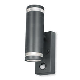 4lite Marinus GU10 Bi-Directional Outdoor Wall Light with PIR - Anthracite