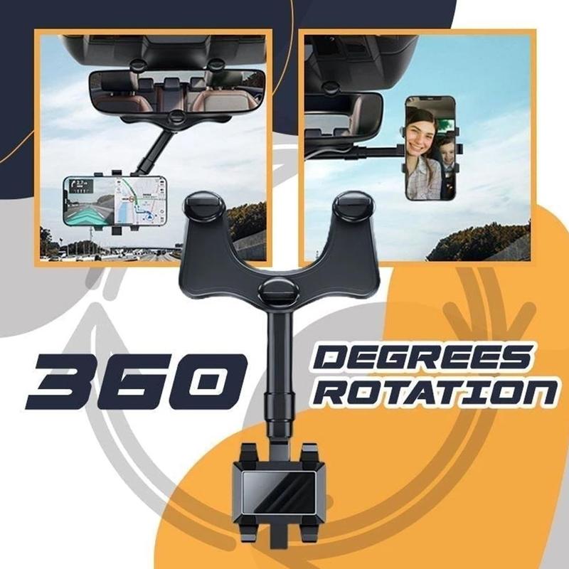 360° Rotatable Rearview Mirror Phone Holder – Universal Car Phone Mount
