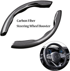 Carbon Fiber Car Steering Wheel Cover Universal Sports Steering Wheel Cover Anti-Skid Segmented Steering Wheel Protector Accessories (Black)