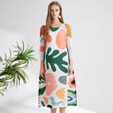 Women’s Printed Pleated Dress – Comfortable & Stylish Fashion Wear