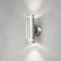 4lite Marinus GU10 Bi-Directional Outdoor Wall Light without PIR - Stainless Steel