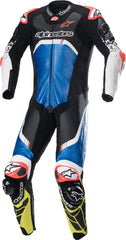 GP Tech 4 One Piece Motorcycle Leather Suit Black / Blue / Yellow
