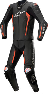 Replica Missile V2 Two Piece Motorcycle Leather Suit Black / Red