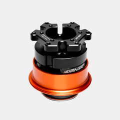 Simagic Alpha EVO USB Quick Release wheel accessory with SRM adapter, compatible with racing wheel setups, by Trak Racer UK.
