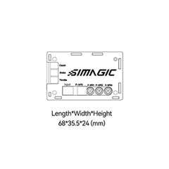 Simagic Haptic Control Box by Trak Racer UK, CNC aluminum pedal accessory with haptic feedback for racing simulation setups.