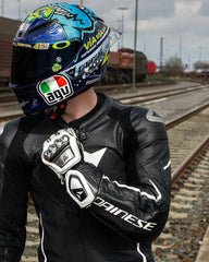 Metal 6 Black/White Motorcycle Gloves