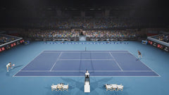 Matchpoint Tennis Championships Legends Edition PlayStation 5 game cover showing tennis players and vibrant graphics.