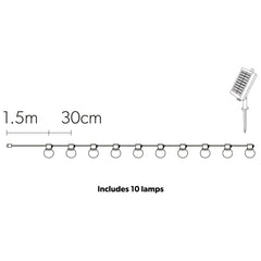 4lite Antheia Solar IP44 Festoon Outdoor String Lights - 3m