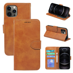 Leather wallet flip case for iPhone 13 series by Phone Base, featuring a book-style design with card slots and protective cover.
