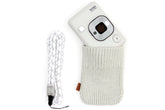Fujifilm Instax Mini Liplay Accessory Kit with Neck Strap & Knitted Pouch - Stone White