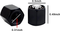 4 Pack Skull Car Wheel Tire Valve Stem Caps, Airtight Dust Proof Covers,Universal Tire Air Valve Caps for Cars, Trucks, Bicycles (Black)