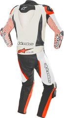 GP Tech v3 One Piece Perforated Motorcycle Leather Suit Black / White / Red Fluorescent