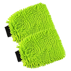 Eliteridegear microfiber car wash mitt and towel set, green, absorbent for cars, trucks, SUVs, and motorcycles, 2-pack