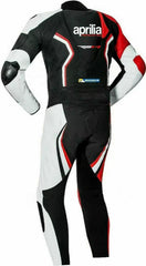 Aprilia Motorcycle Racing Black Leather Suit