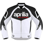 Aprilia Motorcycle Racing White And Black Leather Jacket