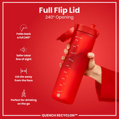 Leak Proof 1 litre Water Bottle, Recyclon, Red, 1L