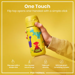 Leak Proof Thermal Steel Water Bottle, Insulated, Dinosaurs, 320ml (11oz)