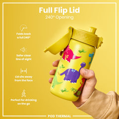 Leak Proof Thermal Steel Water Bottle, Insulated, Dinosaurs, 320ml (11oz)