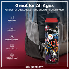 Leak Proof NFL Water Bottle, Recyclon, Patch Logos, 500ml (18oz)