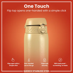 Leak Proof 1 Litre Water Bottle, Stainless Steel, Desert, 1L