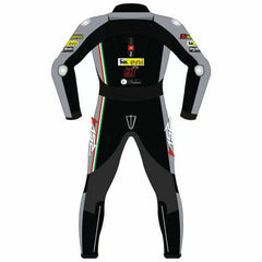 Black Gray Aprilia 91 Motorcycle Racing Leather Suit