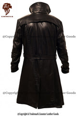 Men's Blade Runner Leather Trench Coat with Fur Lining | Premium Cowhide | Full Length | Cyberpunk