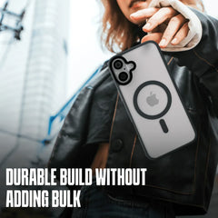 Phone Base Vibe MagSafe Case for iPhone 15 and 16 series, shown on a sleek black protective cover with magnetic alignment.