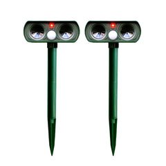 2 PCS Powerful Ultrasonic Solar-powered Animal Repeller With PIR Sensor & Light Sensor, Got the CE / ROHS Certification, 2PCS RC-510