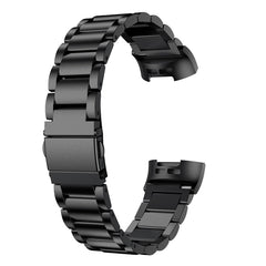 Three Beads Slingshot Buckle Solid Stainless Steel Watch Band for Fitbit Charge 3