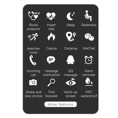 KY108 1.3 inches 240x240 Resolution Smart Bracelet IP67 Waterproof, Support Call Reminder /Heart Rate Monitoring /Sleep Monitoring /Blood Pressure Monitoring /Blood Oxygen Monitoring