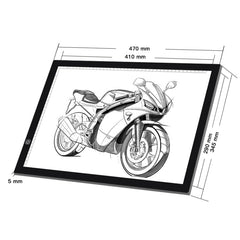 A3 8W 5V LED USB Stepless Dimming Acrylic Scale Copy Boards Anime Sketch Drawing Sketchpad with USB Cable & Power Adapter, Stepless Dimming with USB Cable & Power Adapter