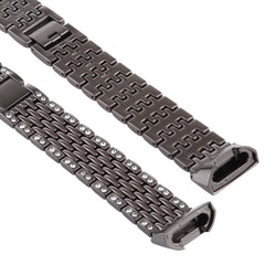 For Fitbit Charge 3 Diamond-studded Stainless Steel Watch Band