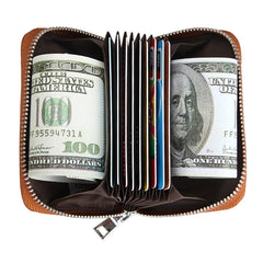 KB205 Antimagnetic RFID Litchi Texture Leather Zipper Large-capacity Card Holder Wallet