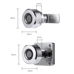 T22F Micro USB Charging Zinc Alloy Smart Bilateral Open Fingerprint Drawer Lock File Cabinet Lock, Bilateral Open Fingerprint