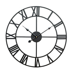 40cm Retro Living Room Iron Round Roman Numeral Mute Decorative Wall Clock, 40cm