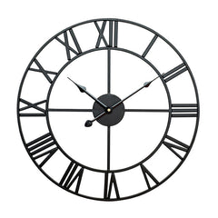 40cm Retro Living Room Iron Round Roman Numeral Mute Decorative Wall Clock, 40cm