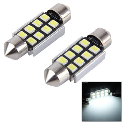 2 PCS 41mm Festoon 3W 300LM White Light 8 LED 3528 SMD Canbus Error-Free Car Reading Lamps, DC 12, 41mm
