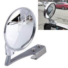 Vehicle Front Blind Area Wide-angle Adjustable Observation Mirror, Silver Left Side, Black Right Side