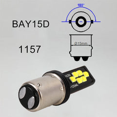 2 PCS 1157 DC9-16V / 3.5W Car Auto Brake Lights 12LEDs SMD-ZH3030 Lamps, with Constant Current, 1157 (White Light), 1157