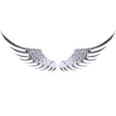 3D Angel Wing Metal Sticker Decal Auto Car Emblem Decal Decoration Color Silver, Angel Wing