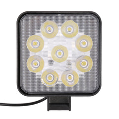DC 10-30V 27W 2500LM 6000K Waterproof Vehicle Car Boat Marine External Work Lights Emergency Lights 30 Degrees Adjustable Spot Light LED Car Bulbs with 9 Intense Wafer LED Lights, Spot Light+27W