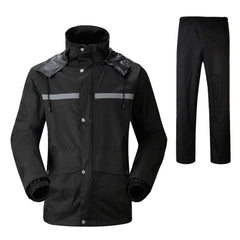 Durable Reflective Motorcycle Split Raincoat Pants Riding Bicycle Electric Bike Windproof Waterproof Rain Wear for Adult, Size: 2XL(Black), Size: 2XL