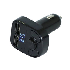 X8 Car MP3 Wireless Stereo Music Player Full Frequent FM Transmitter Wireless Car Charger Adapter with Dual USB Ports Digital Display Support U Disk and TF Card Wireless Headset for Mobile Phone, X8 3 in 1